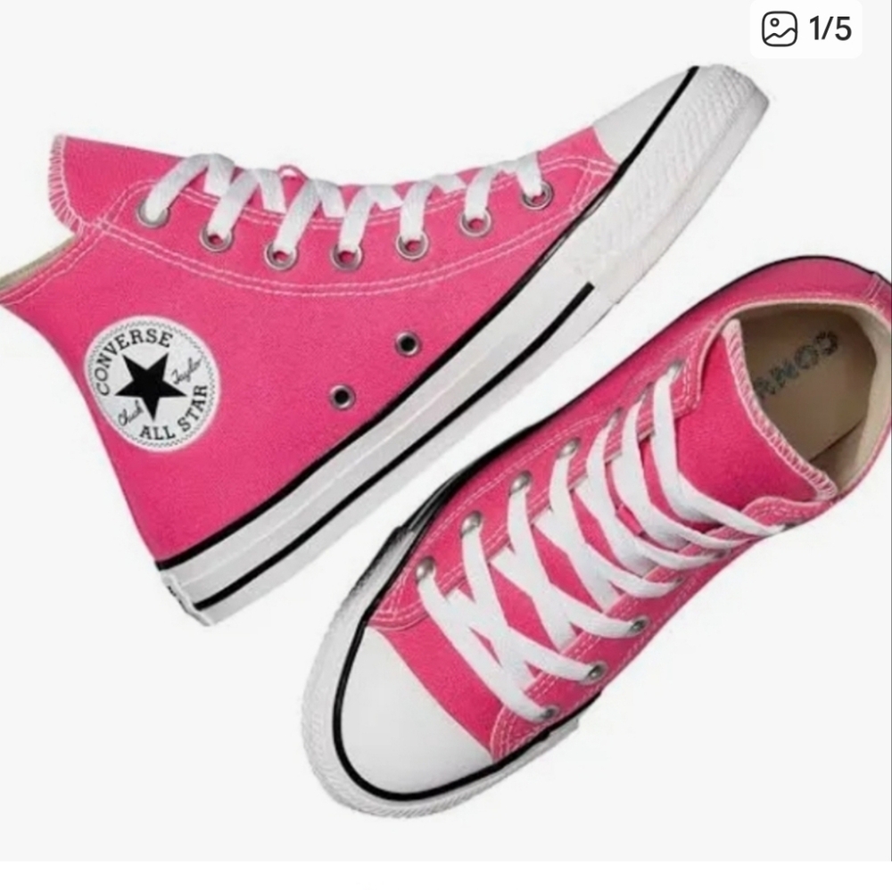 Hot Pink Womens Converse Hightop Chucks Sz 7
